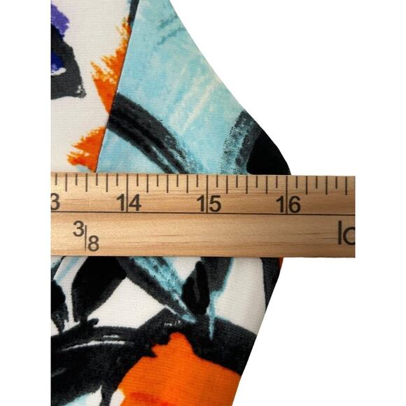 Lauren Ralph Lauren Dress Size 2 Colorful Bold Floral Print Tie Waist Jersey - Picture 10 of 12